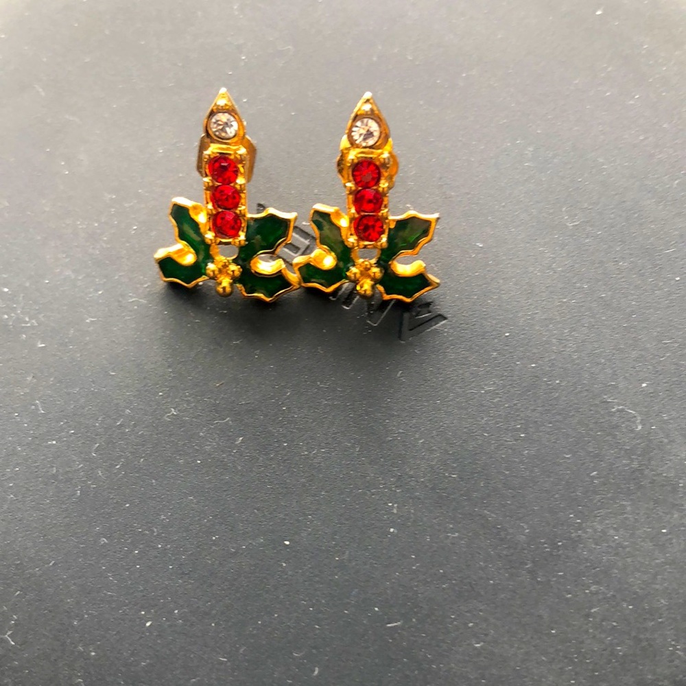 Avon Christmas Candlestick Earrings